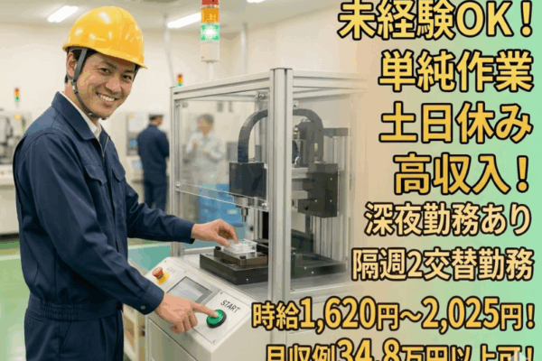 【丹羽郡大口町】高時給／未経験OK★機械に部品をセットしてボタンを押すだけ／男女活躍中★土日休み イメージ