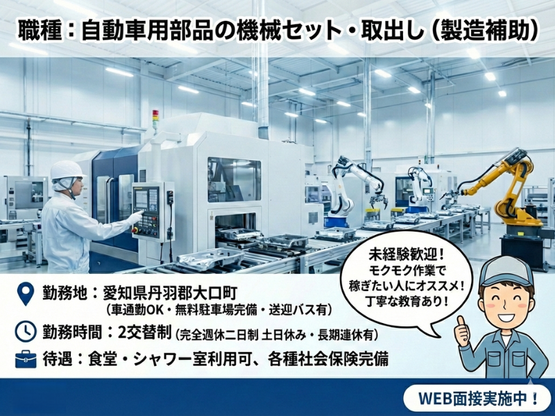 【大口町】工場勤務/未経験歓迎/モクモク作業 イメージ