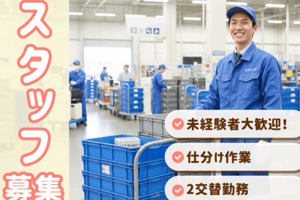 和気あいあいとした活気溢れる職場　自動車部品の仕分け作業　 イメージ