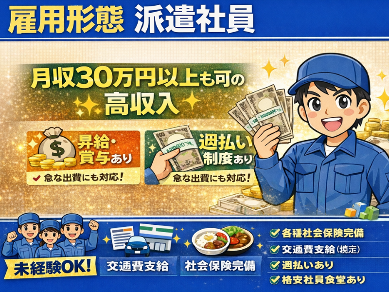 【大口町】長期安定の月給制☆未経験Ok／自動車用部品を機械にセットしたり取出す作業 イメージ