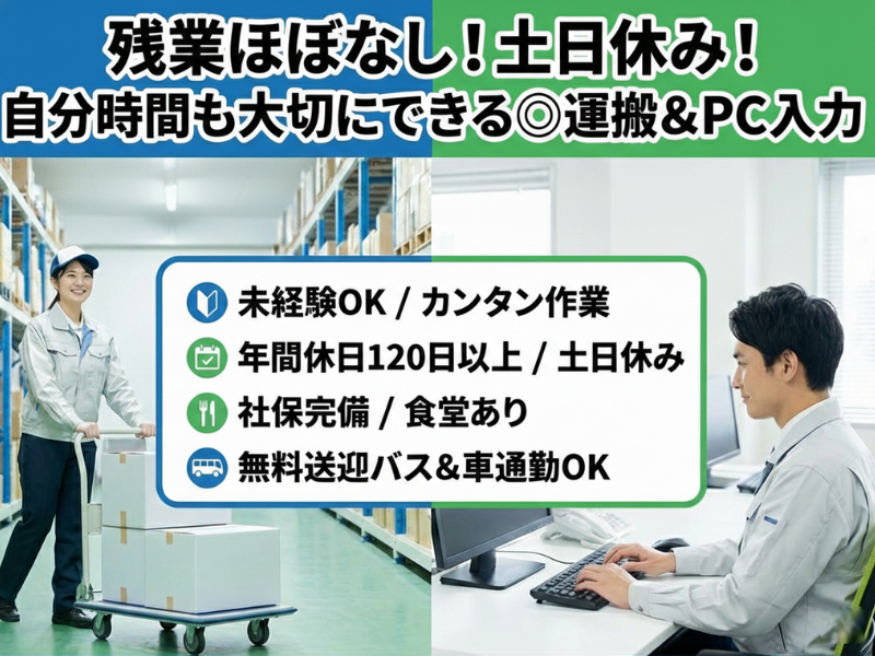 【江南市】検品・PC入力/昼勤のみ/車通勤OK！ イメージ