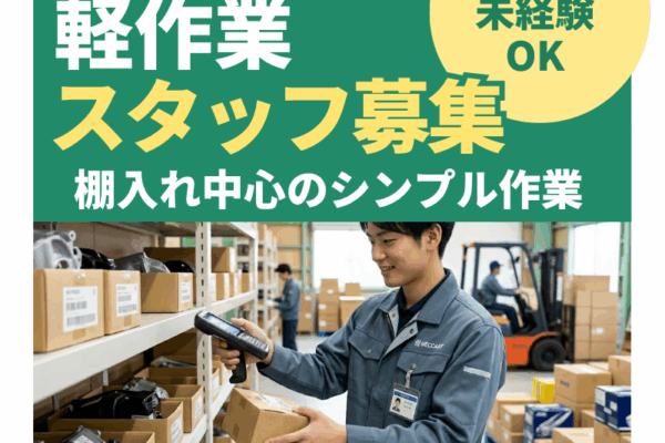 【大口町】自分のペースで進める倉庫ワーク/350円の社食×シャワー完備！ イメージ